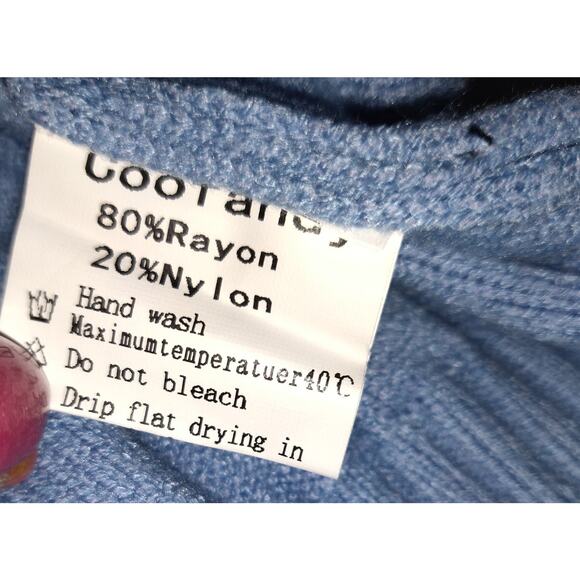 Coofandy Cable Knit Turtleneck Sweater Mens XXXL Periwinkle Blue Pullover Soft - Picture 7 of 16